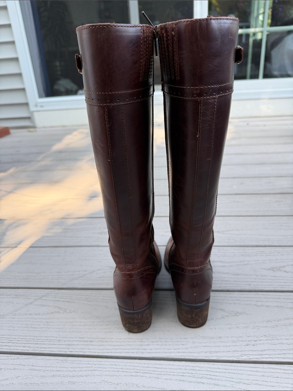 BORN Women's Size 6M Tall Leather Riding Boots - Dark Brown - Picture 4 of 6